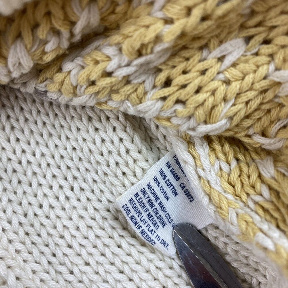 American Eagle Womens Knit Striped Sweater Size S Ivory - Picture 3 of 5